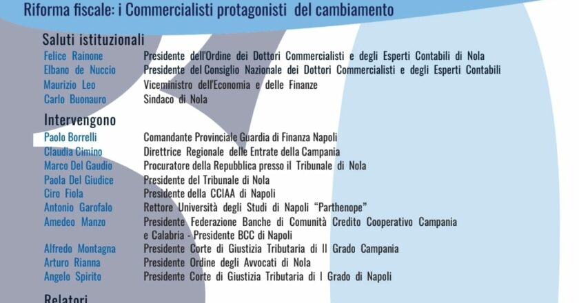 Compie 30 anni l’Odcec di Nola, un workshop sulla riforma fiscale il 22 marzo