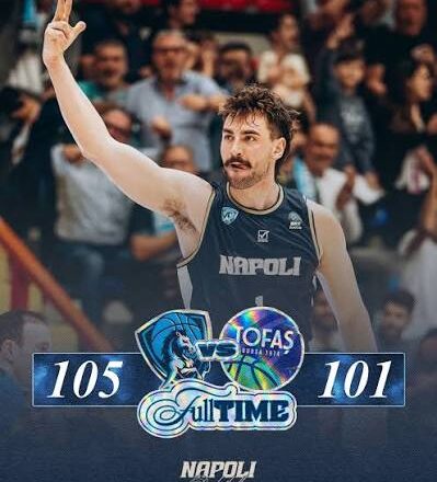 Napoli Basketball, rimonta e vittoria all’overtime: azzurri primi e imbattuti in EuroCup
